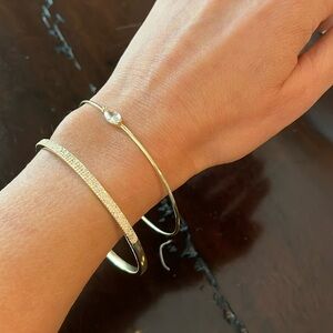 Pave bangle duo in gift box-can fit wide wrist